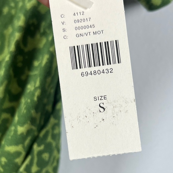 NWT Anthropologie By Anthropologie Draped Tee Green Motif Small - Picture 5 of 7